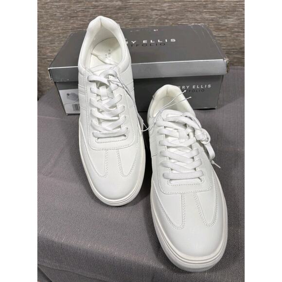 Perry Ellis Portfolio Mens Dress Shoes Size 10.5 White 1851120 NEW main image 2
